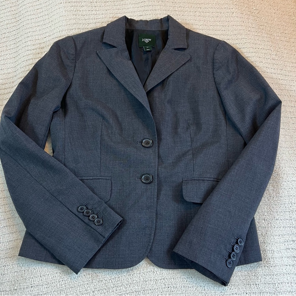 Women’s Gray Suit Jacket Size 8 Office Batty Corporate Feminine Business Wear - Picture 2 of 10